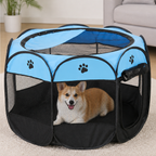 Pop-Up & Foldable Mesh Pet Tent (Zippered Doors)