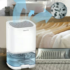Portable dehumidifier for cellar, crawl space and small bedroom with transparent tank