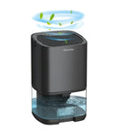 Portable dehumidifier for cellar, crawl space and small bedroom with transparent tank
