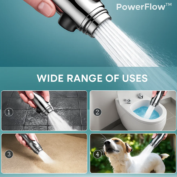 PowerFlow High Pressure Showerhead | Powerful Showerhead for Maximum Water Pressure