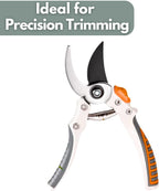 Precision Pruner with Carbon Steel Blade | Cuts Branches Up to 1.9 cm | Ergonomic Soft Grip Handles | Ideal for Gardenin