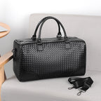 Premium Woven Leather Weekender Bag
