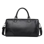 Premium Woven Leather Weekender Bag
