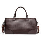 Premium Woven Leather Weekender Bag