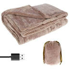 Queen Size Fleece USB Heated Throw, Cordless Portable Energy Saving Blanket