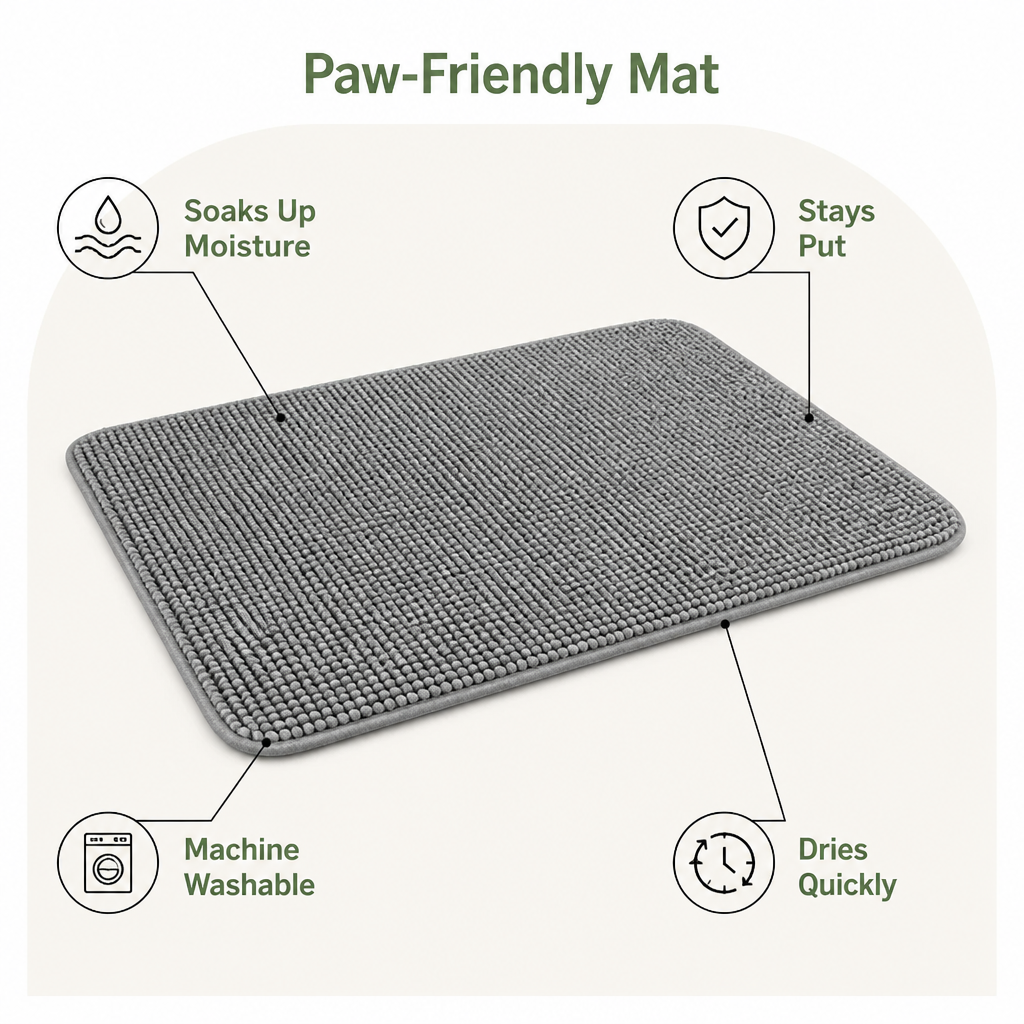 Quick-Dry Microfibre Absorbent & Non-Slip Dog Mat