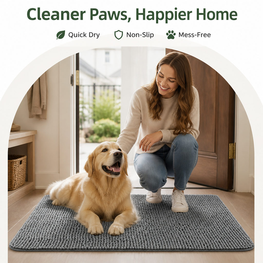 Quick-Dry Microfibre Absorbent & Non-Slip Dog Mat