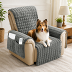 Quilted Waterproof & Anti-Slip Recliner Cover (Side Pockets)