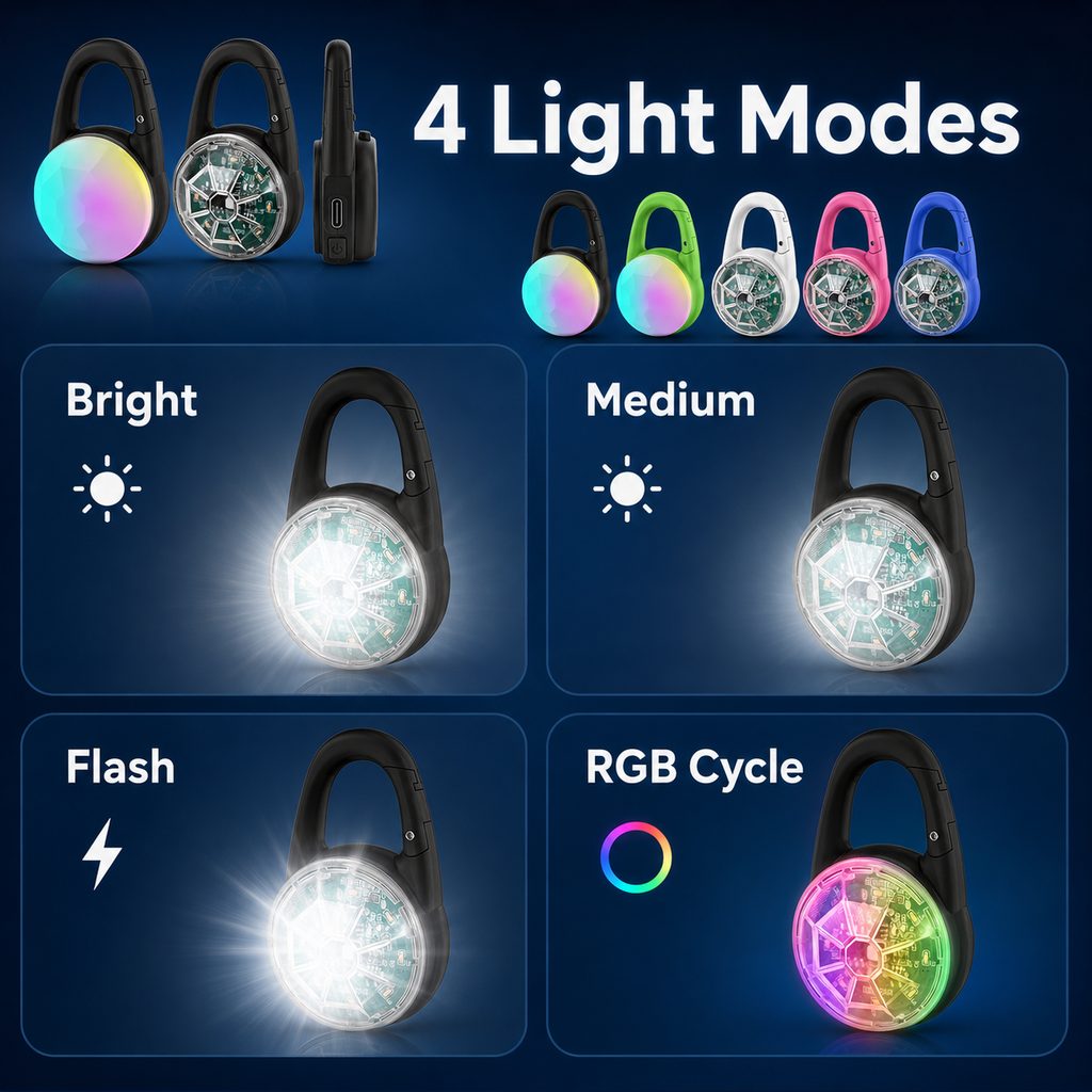 Rechargeable Clip-On LED Dog Safety Light for Night Walks – Keeps Pets Visible During Evening Walks, Jogging & Outdoor A