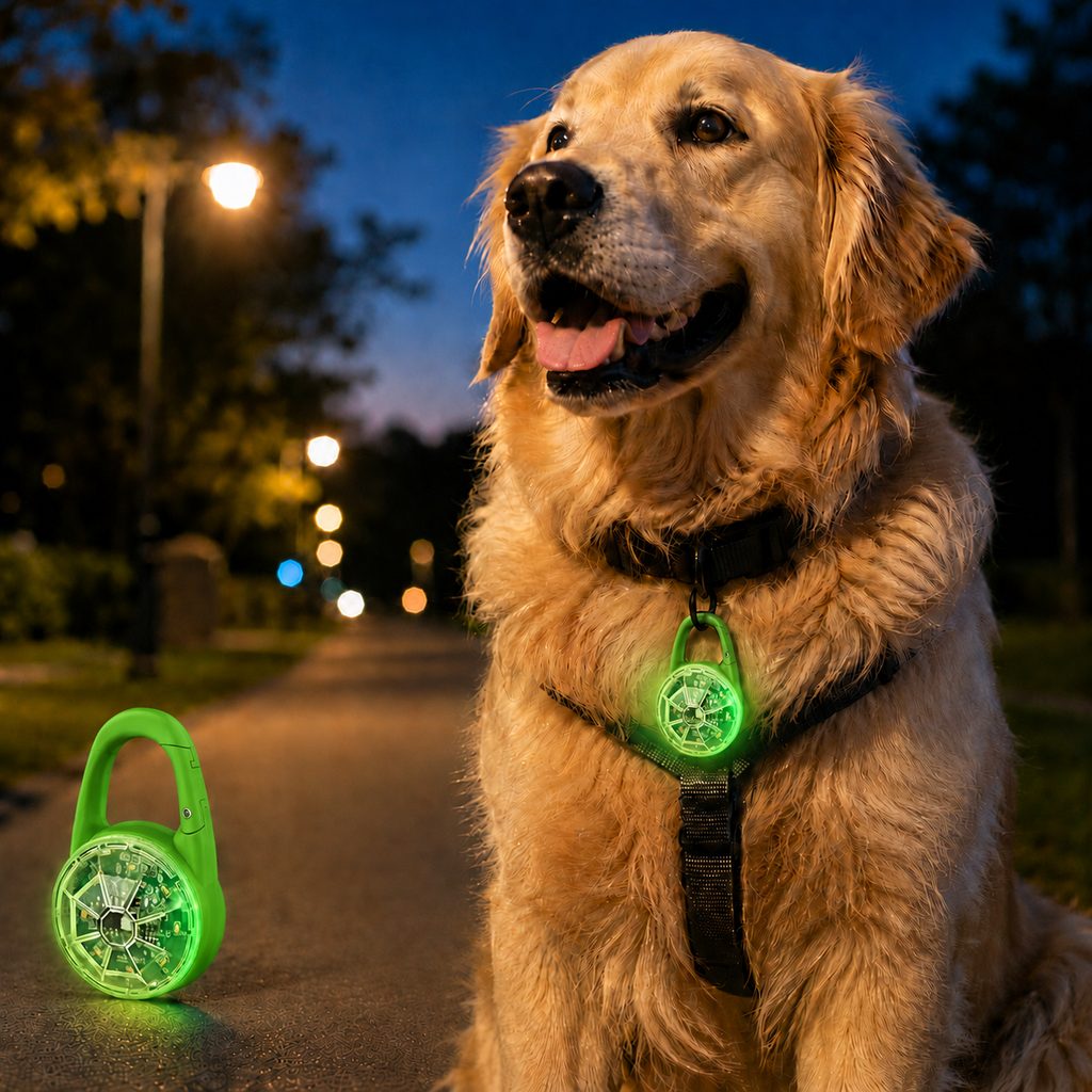 Rechargeable Clip-On LED Dog Safety Light for Night Walks – Keeps Pets Visible During Evening Walks, Jogging & Outdoor A