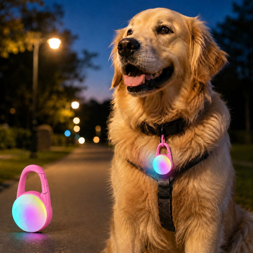 Rechargeable Clip-On LED Dog Safety Light for Night Walks – Keeps Pets Visible During Evening Walks, Jogging & Outdoor A