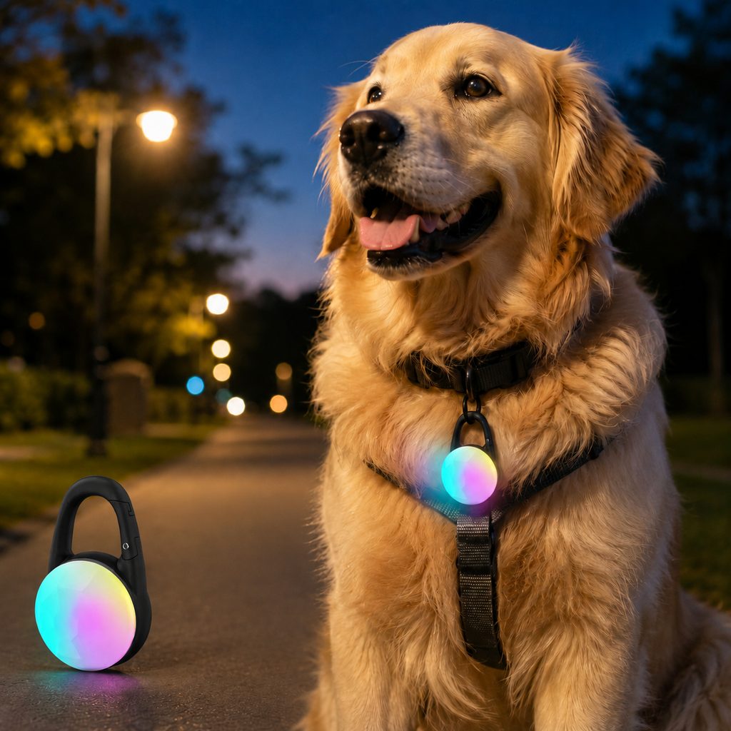 Rechargeable Clip-On LED Dog Safety Light for Night Walks – Keeps Pets Visible During Evening Walks, Jogging & Outdoor A