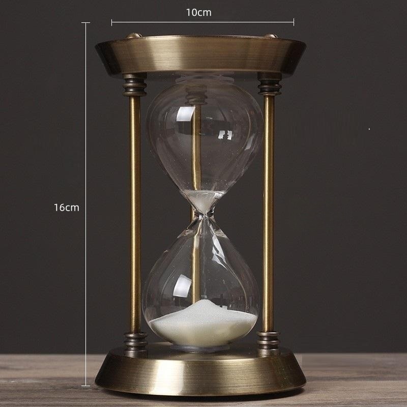 Retro Metal Hourglass Sand Timer for Home Office – 3/5/10 Minutes, Glass