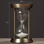Retro Metal Hourglass Sand Timer for Home Office – 3/5/10 Minutes, Glass