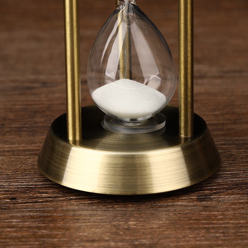 Retro Metal Hourglass Sand Timer for Home Office – 3/5/10 Minutes, Glass