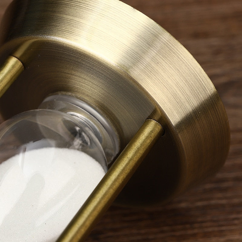 Retro Metal Hourglass Sand Timer for Home Office – 3/5/10 Minutes, Glass