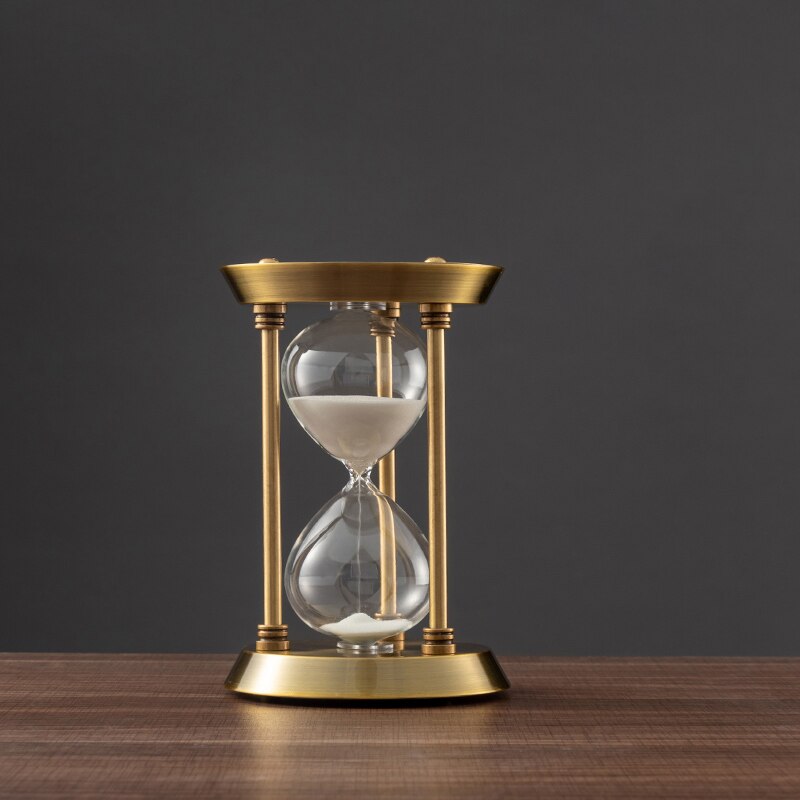 Retro Metal Hourglass Sand Timer for Home Office – 3/5/10 Minutes, Glass