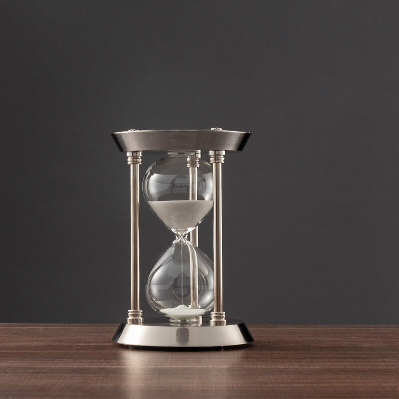 Retro Metal Hourglass Sand Timer for Home Office – 3/5/10 Minutes, Glass