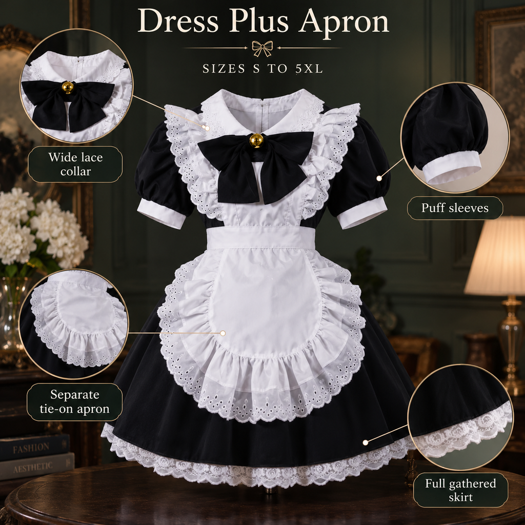 Ruffled maid dress costume set