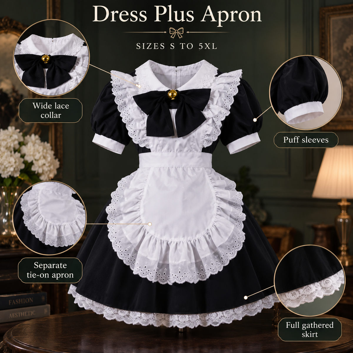 Ruffled maid dress costume set