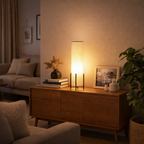 Scandinavian Wood & Fabric Table Lamp for Living Room Lighting