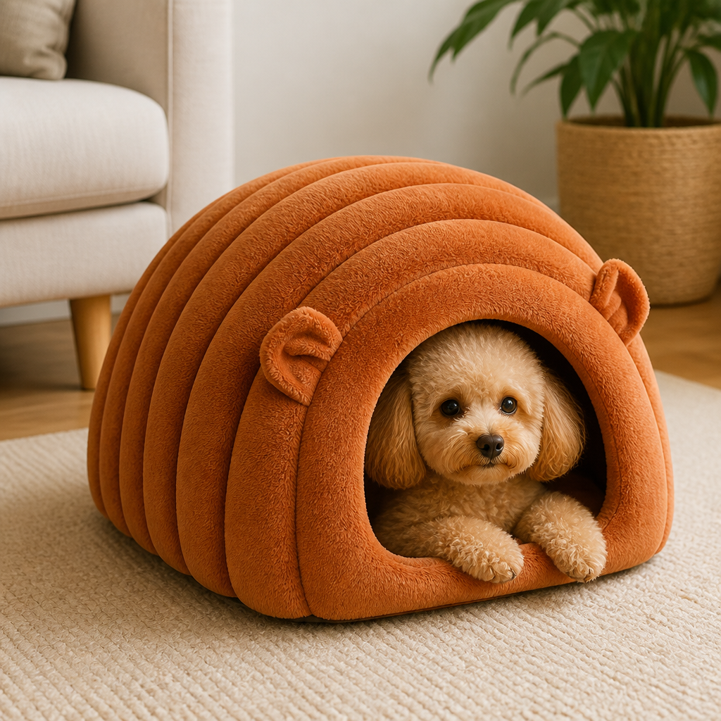 Semi-Closed Sherpa Plush Pet Nest