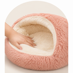 Semi-Enclosed Plush Pet Bed (Removable Washable Pad)