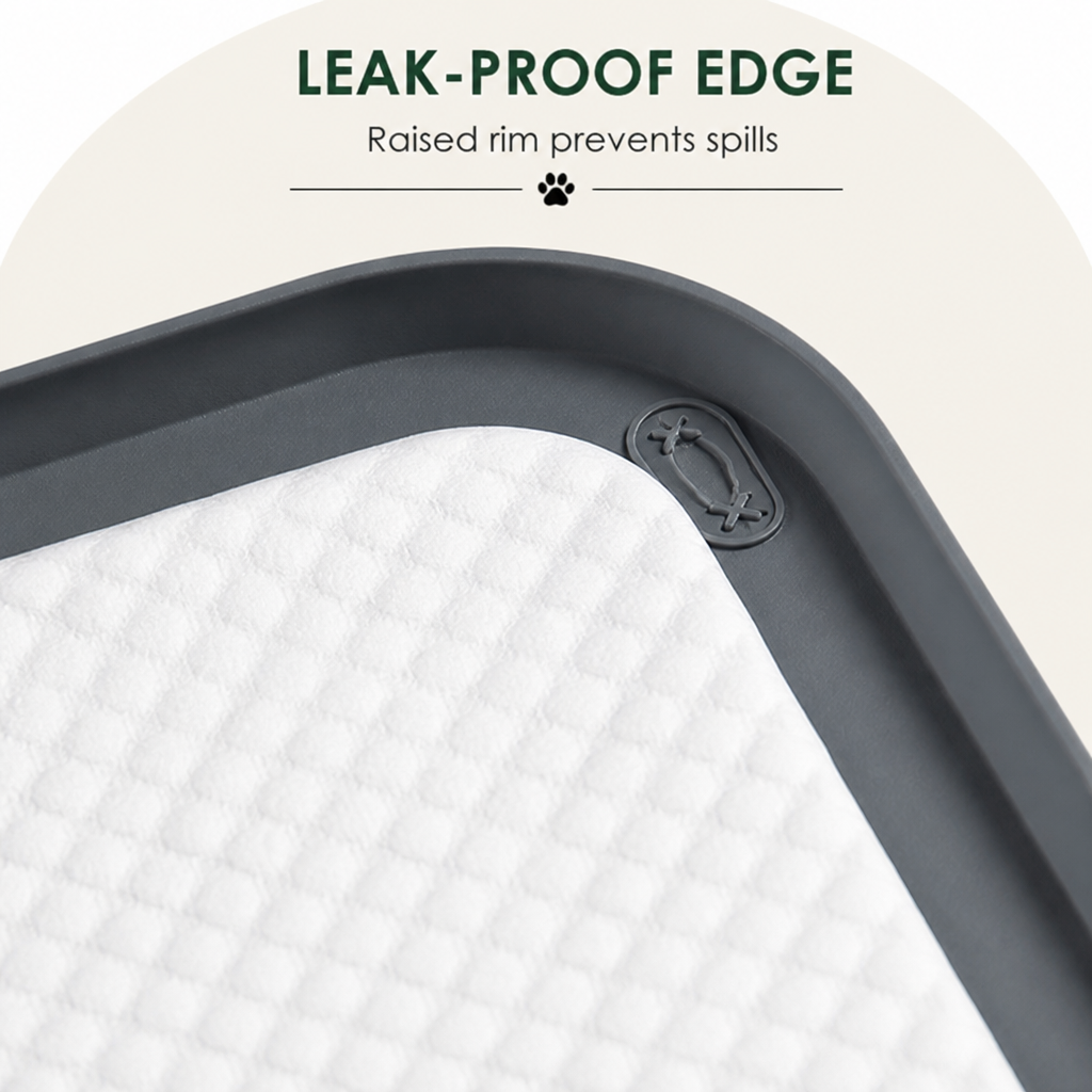 Silicone Raised-Edge Non-Slip Pee Pad Holder (Corner Snaps)