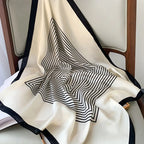 Silk checkered scarf with charm