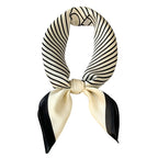 Silk checkered scarf with charm