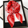 Silk checkered scarf with charm