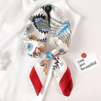 Silk checkered scarf with charm