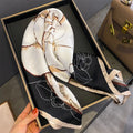 Silk checkered scarf with charm