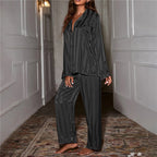 Silk Pyjama Set for Women, NovaSilk Long-Sleeve Sleepwear Top & Trousers
