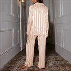 Silk Pyjama Set for Women, NovaSilk Long-Sleeve Sleepwear Top & Trousers