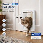 Smart RFID 4-Way Locking Cat Door (Fits Pets Under 11.3 kg)