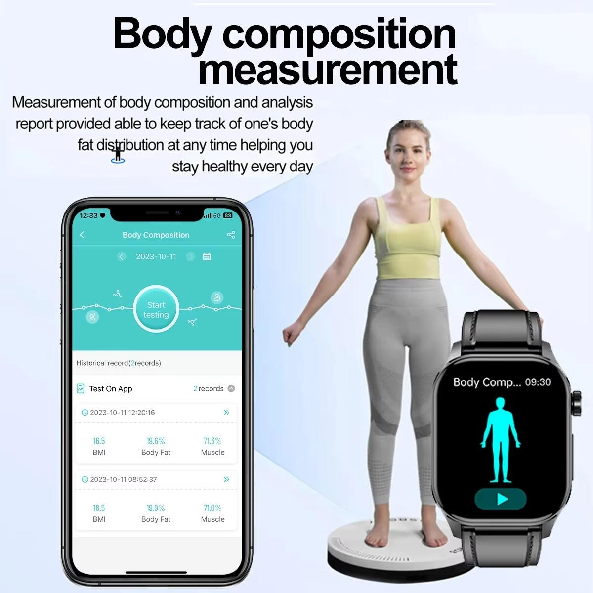 Smartwatch for Seniors Blood Pressure Sugar Health Management