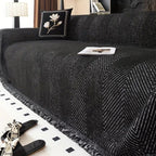 Sofa Cover Herringbone Stripe Non-Slip Microfibre Couch Protector