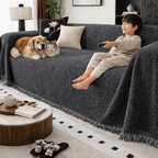 Sofa Cover Herringbone Stripe Non-Slip Microfibre Couch Protector