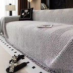 Sofa Cover Herringbone Stripe Non-Slip Microfibre Couch Protector
