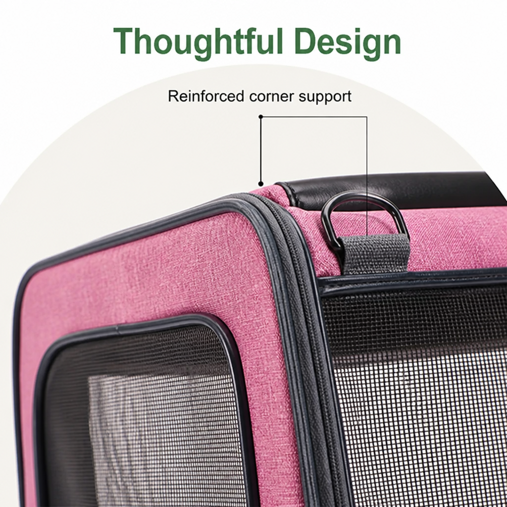 Soft-sided spacious travel carrier