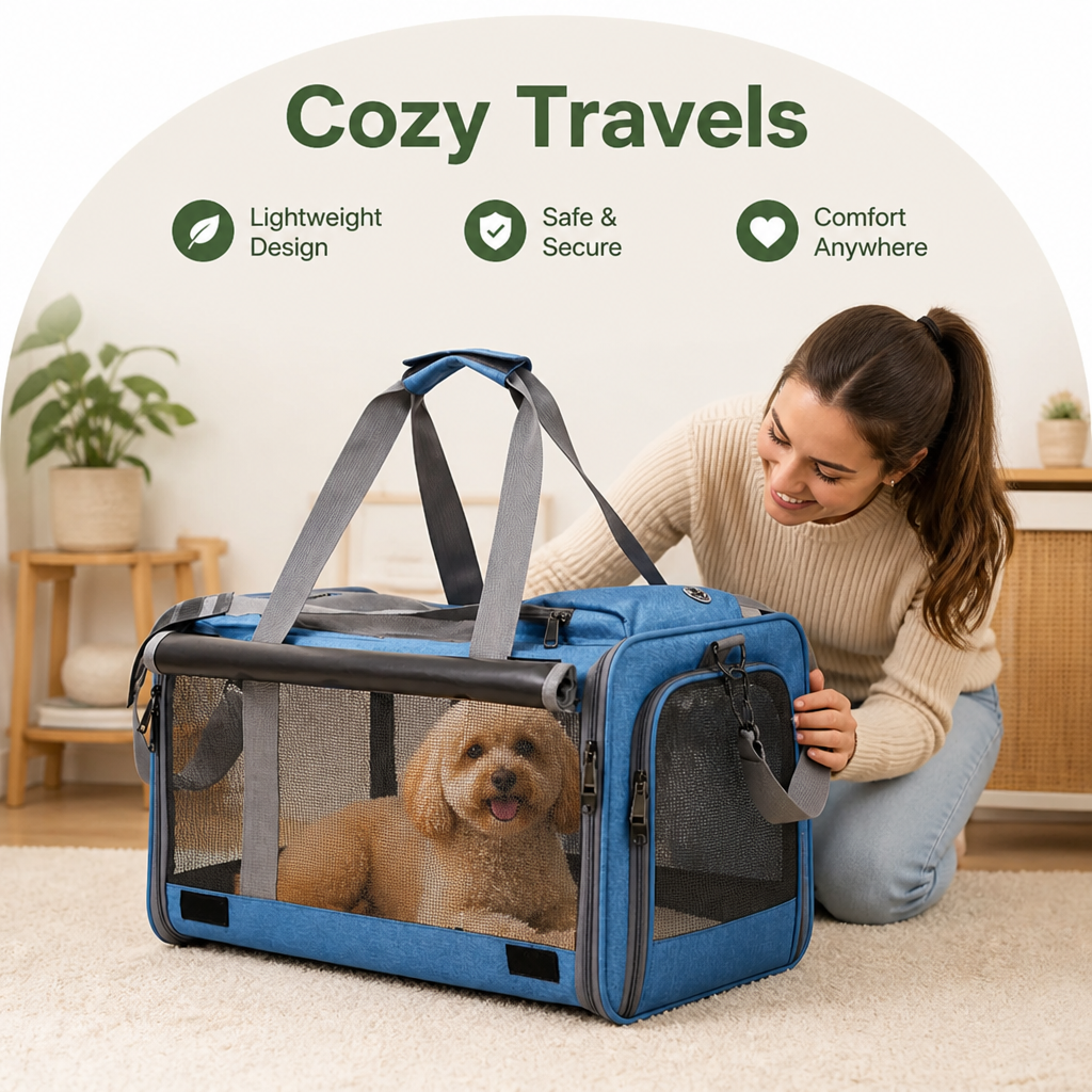 Soft-sided spacious travel carrier