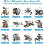 Solar Robot STEM Kit for Kids – 12-in-1 & 13-in-1 DIY Building Toy