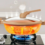 Speckled Non-Stick Wok Pan, Steamer Basket and Glass Lid