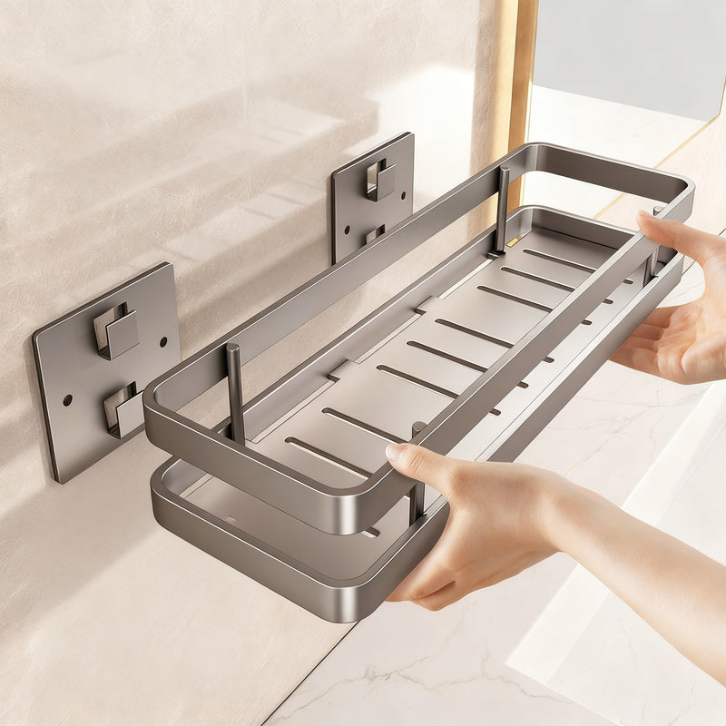 Stainless Steel Bathroom Shelf No-Drill