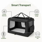 Steel Frame Foldable Travel Dog Crate (Removable Mat)