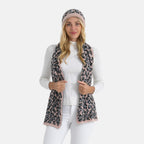Styled By Women's Leopard Print Scarf & Hat Set – 2-Piece Winter Accessories