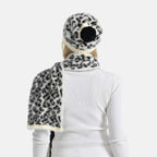 Styled By Women's Leopard Print Scarf & Hat Set – 2-Piece Winter Accessories