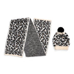 Styled By Women's Leopard Print Scarf & Hat Set – 2-Piece Winter Accessories