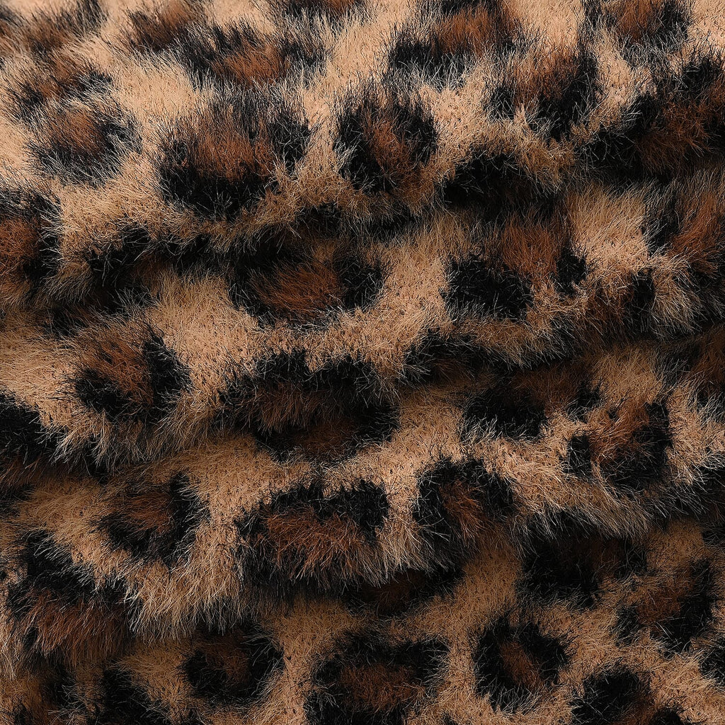 Styled By Women's Leopard Print Scarf & Hat Set – 2-Piece Winter Accessories